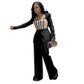 Sexy Waist Trimming Color Contrast Patchwork Jumpsuit