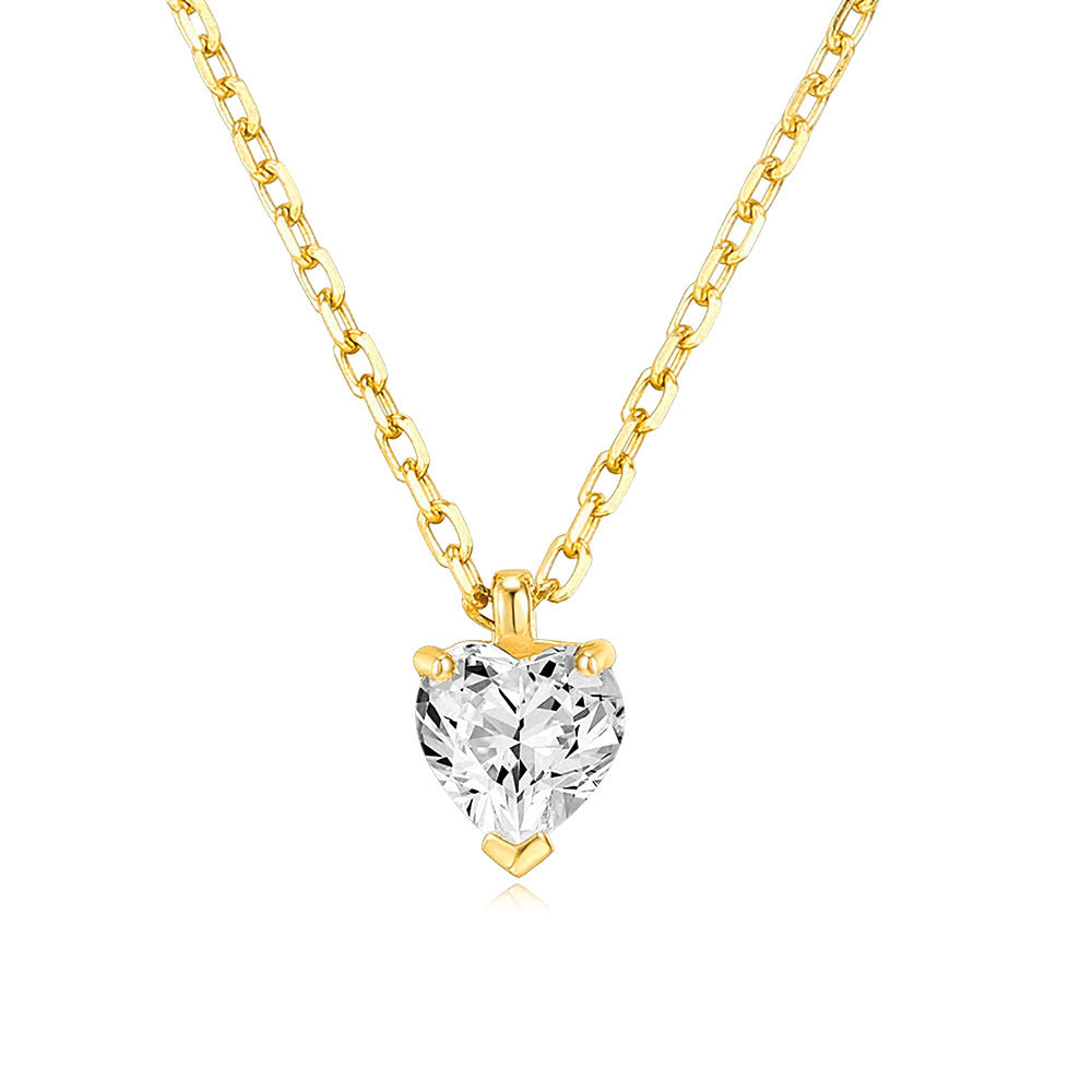 Single Zircon Pendant Necklace