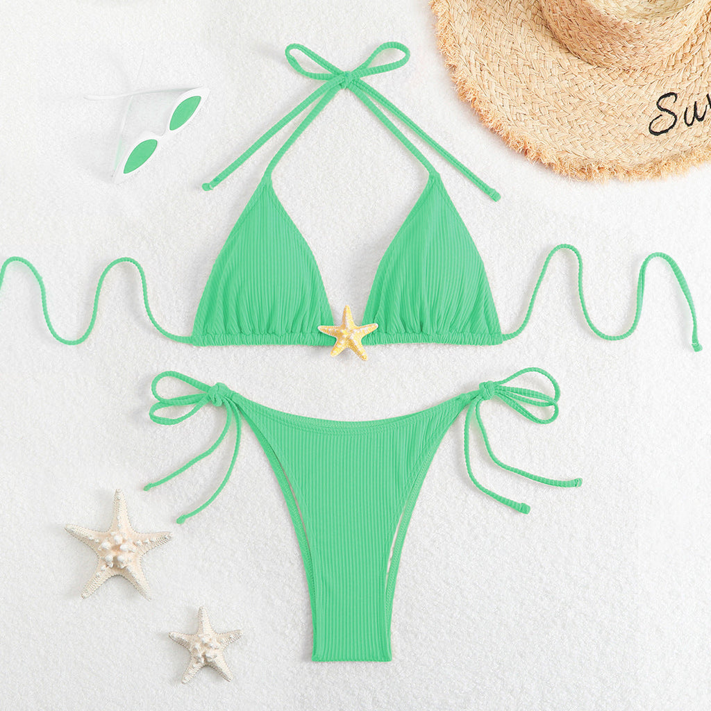 Sexy Three Point Bikini Split Swimsuit Women Sexy Triangle Swimsuit Bikini