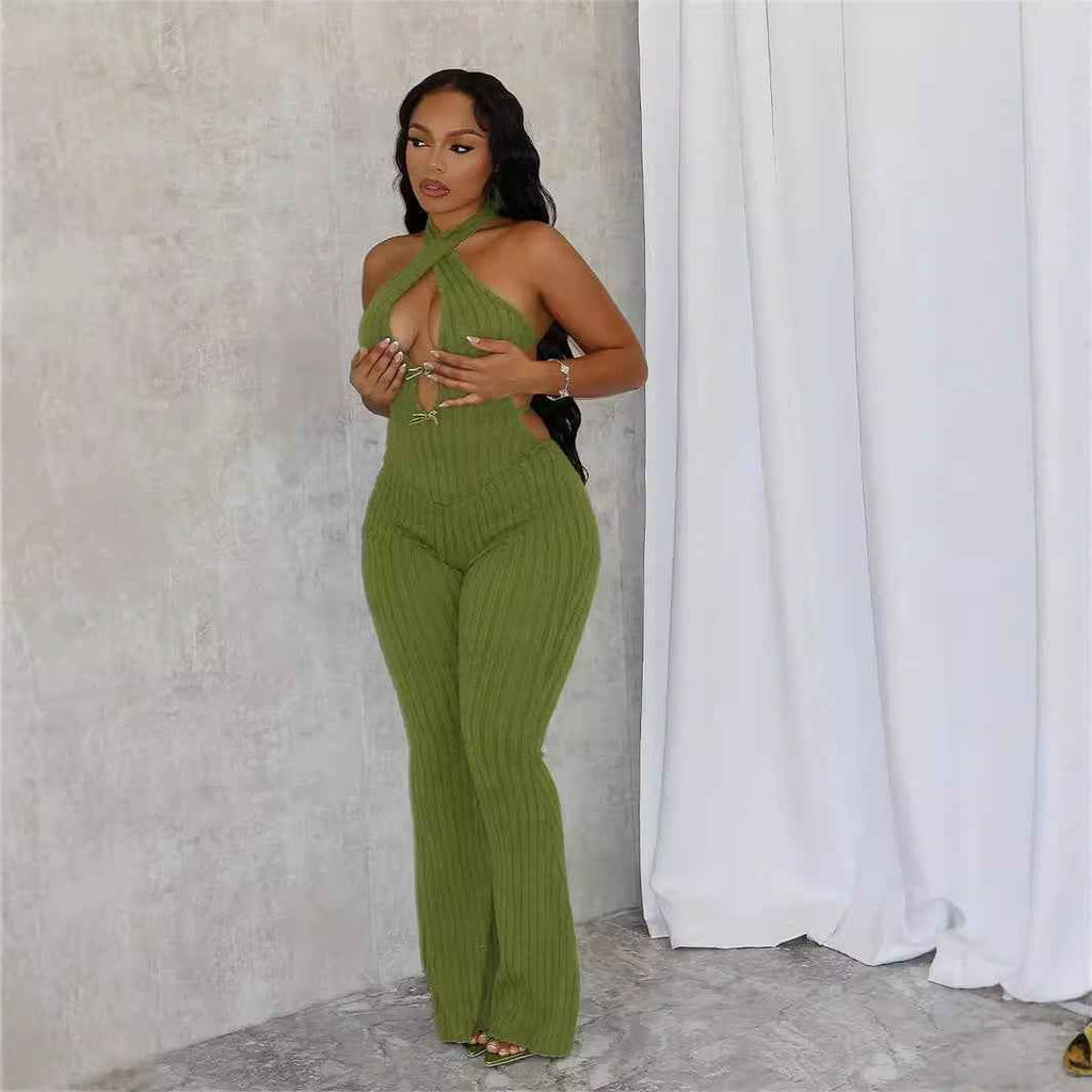 Backless Sexy Knit Jumpsuit