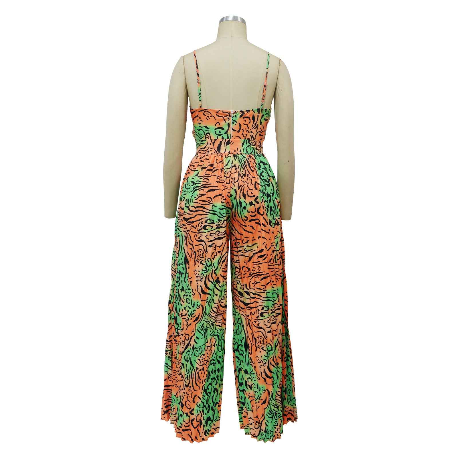 Floral Print Sling Pleated Jumpsuit
