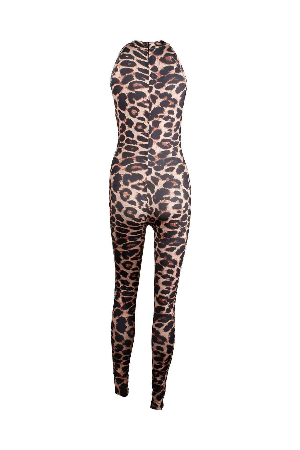 Trend Slim Sexy Leopard Print Stretch Jumpsuit