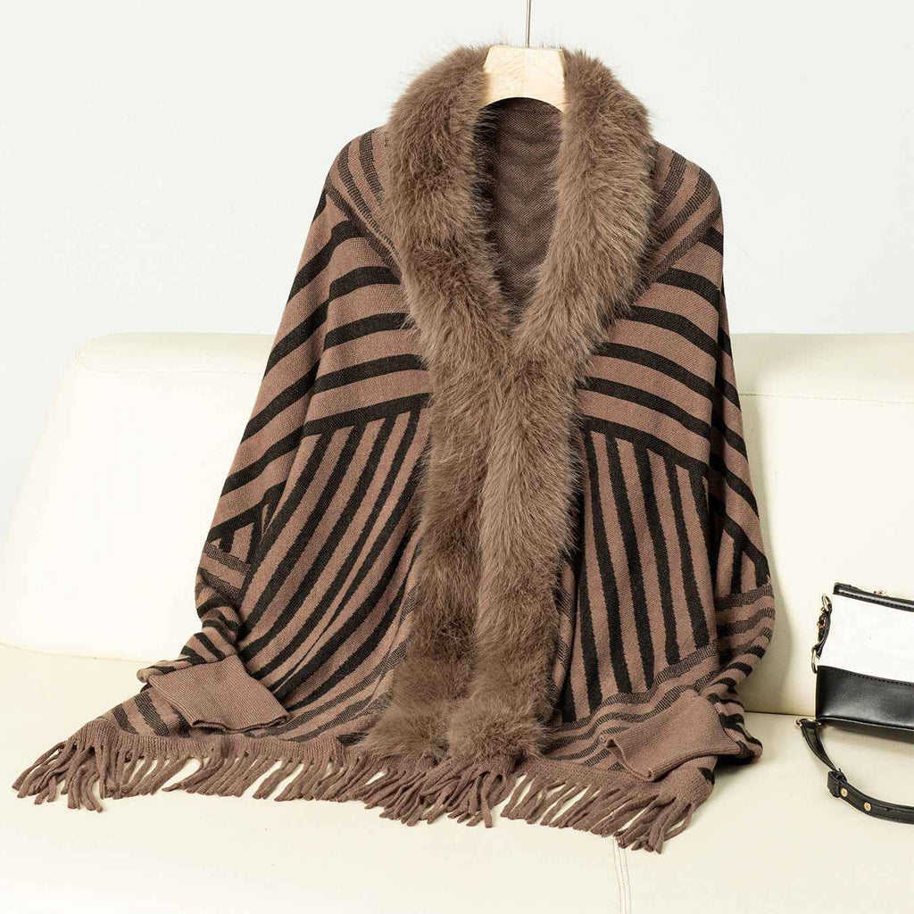 Striped Tassel Knitted Sweater for Women