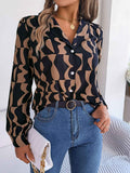 Elegant Contrast Color Striped Blouse
