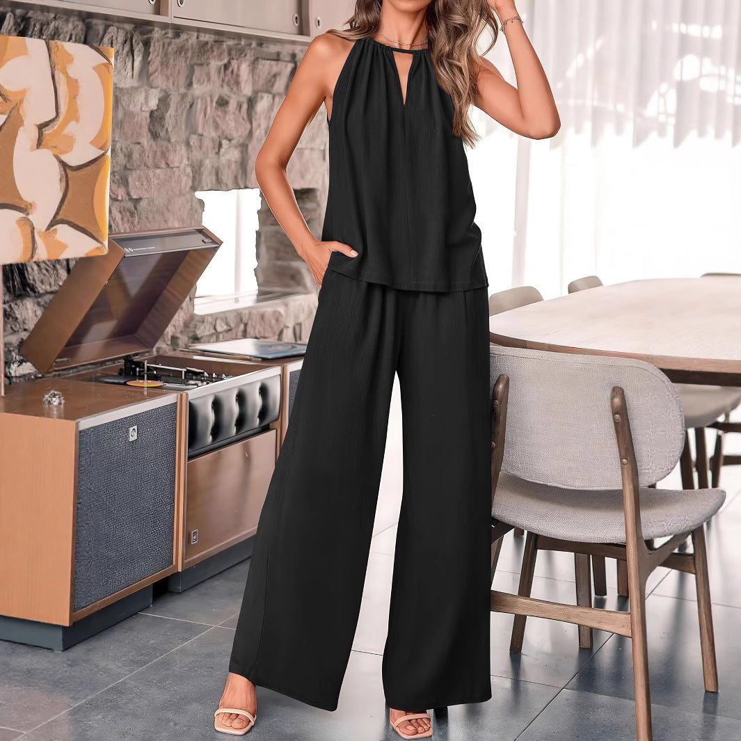 Summer Sleeveless Jumpsuit Two Piece Set