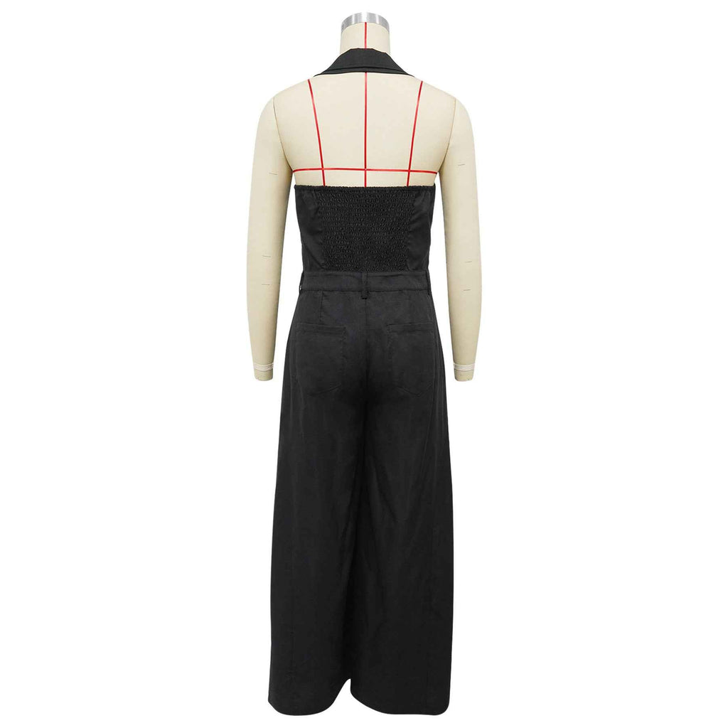 Sleeveless Backless Casual Jumpsuit w Pockets