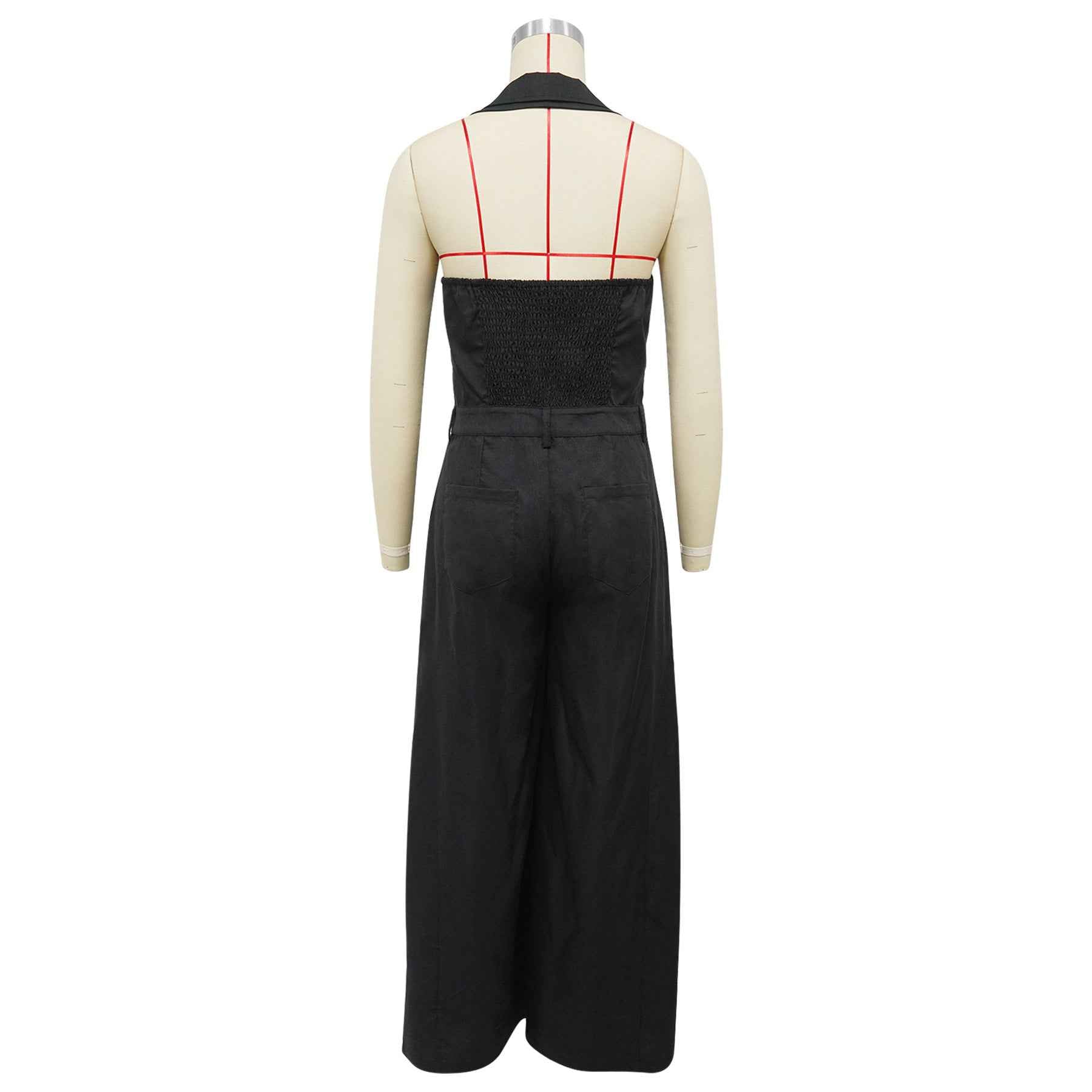 Sleeveless Backless Casual Jumpsuit w Pockets
