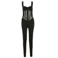 Sexy Low Cut See Through Slimming Jumpsuit