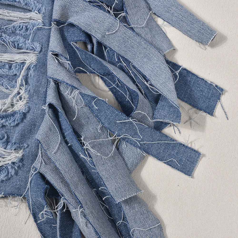High Waist Ripped Bottoms for Women