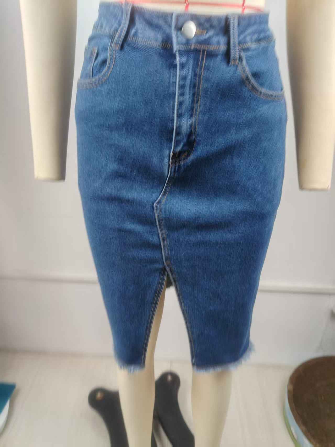 Stretch Denim Skirt Slimming Fishtail