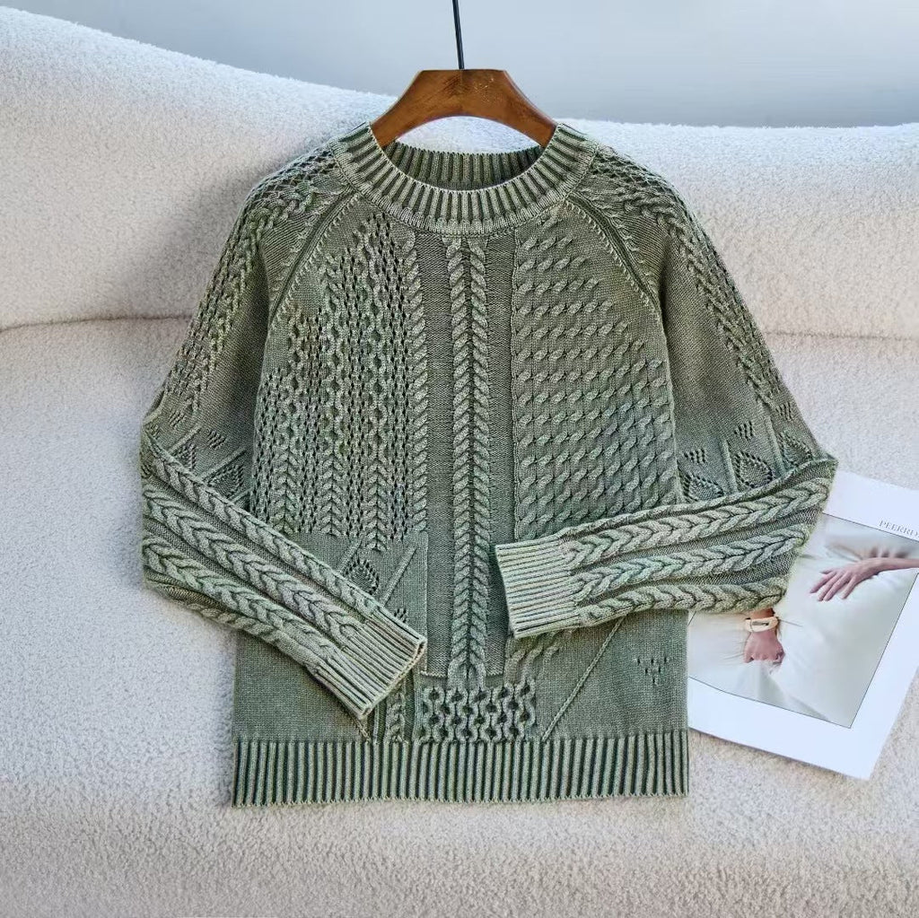 Round Neck Twisted Autumn Winter Women Loose Bottoming Shirt Thick Pullover Women Sweater