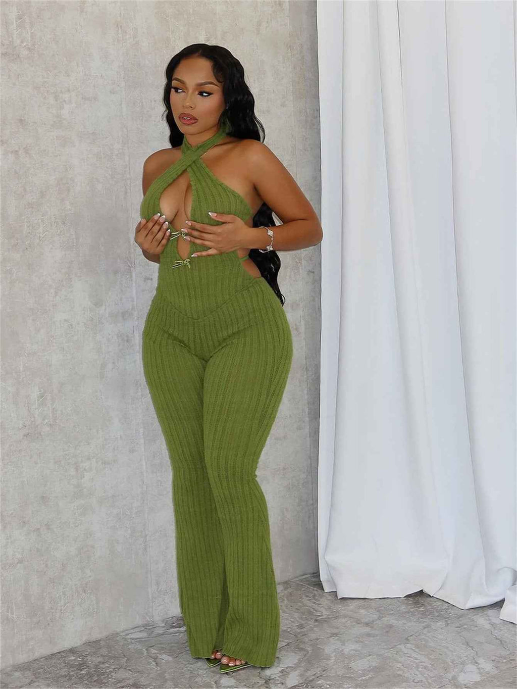 Backless Sexy Knit Jumpsuit