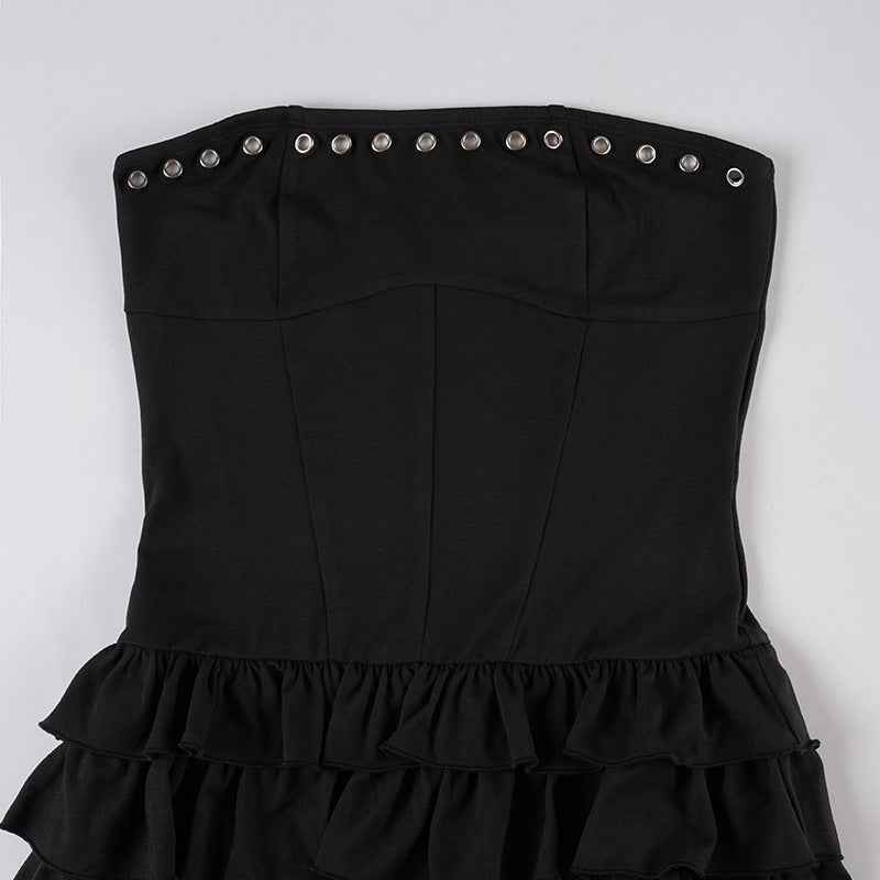 Cinched Sleeveless Pettiskirt Dress