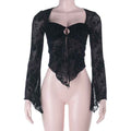 Dark Mesh Velvet Blouse for Women