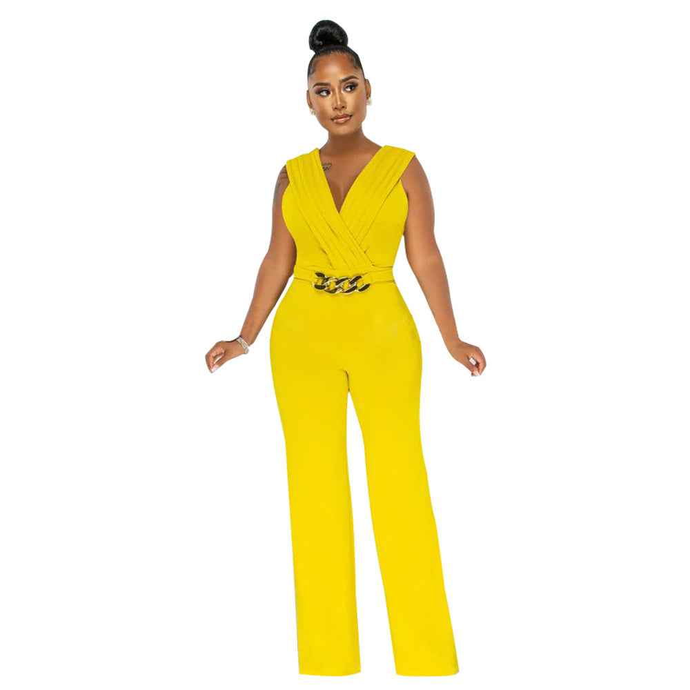 Slim Casual Sleeveless Jumpsuit