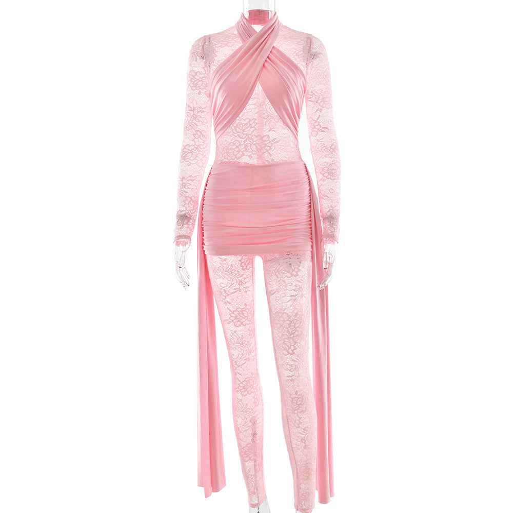 Jumpsuit Sexy Lace Strap Stitching