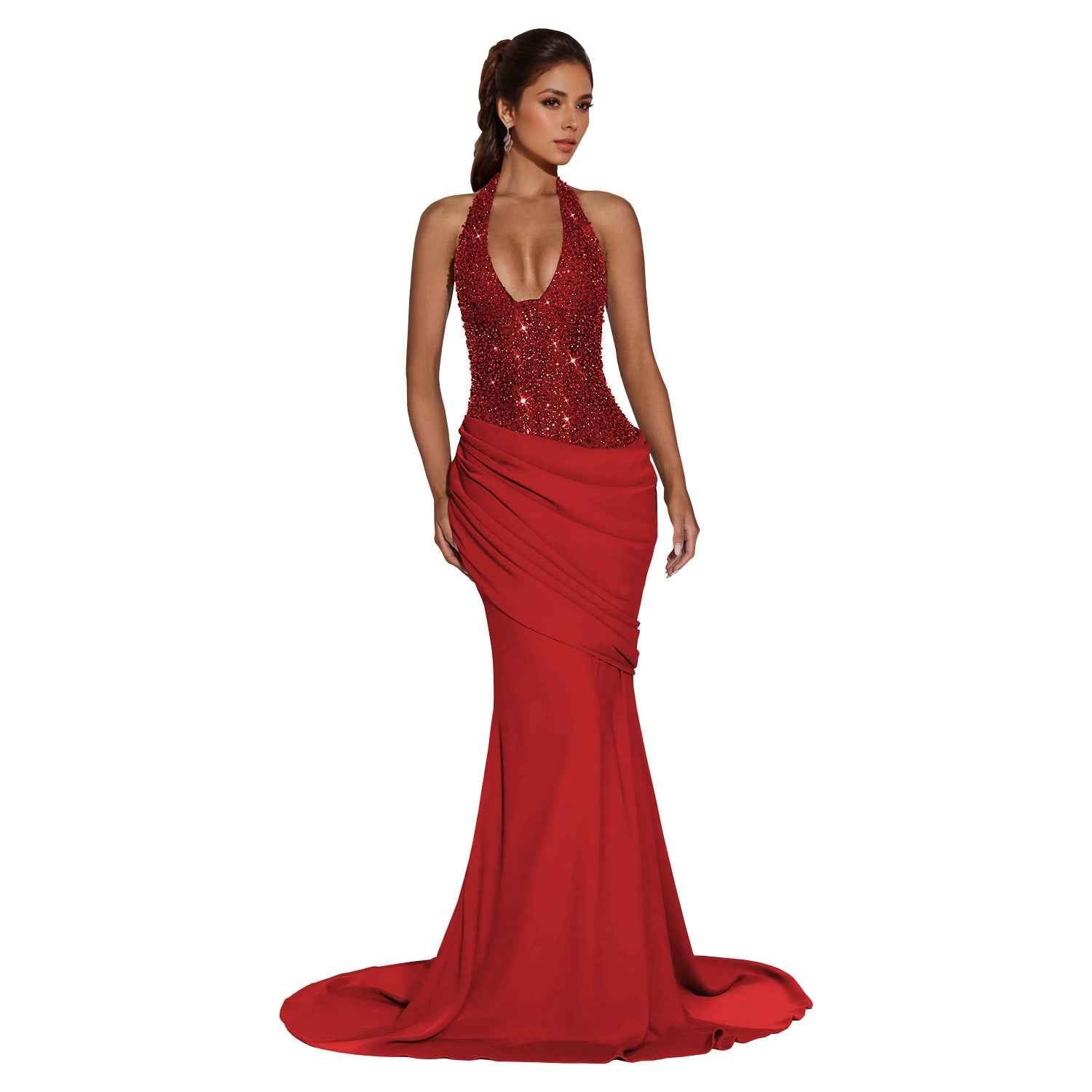 Elegant Halter Backless Dress
