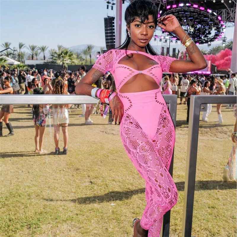Sexy Cutout Knitted Jumpsuit