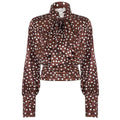 Elegance Polka Dot Cutout out Long Sleeve Blouse
