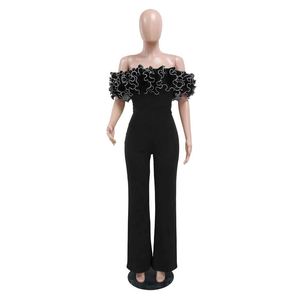 Popular Sexy Tight Flounce Jumpsuit
