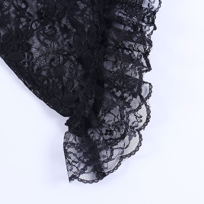 Gothic Classic Lace Flare Sleeve Blouse Y2K Rave