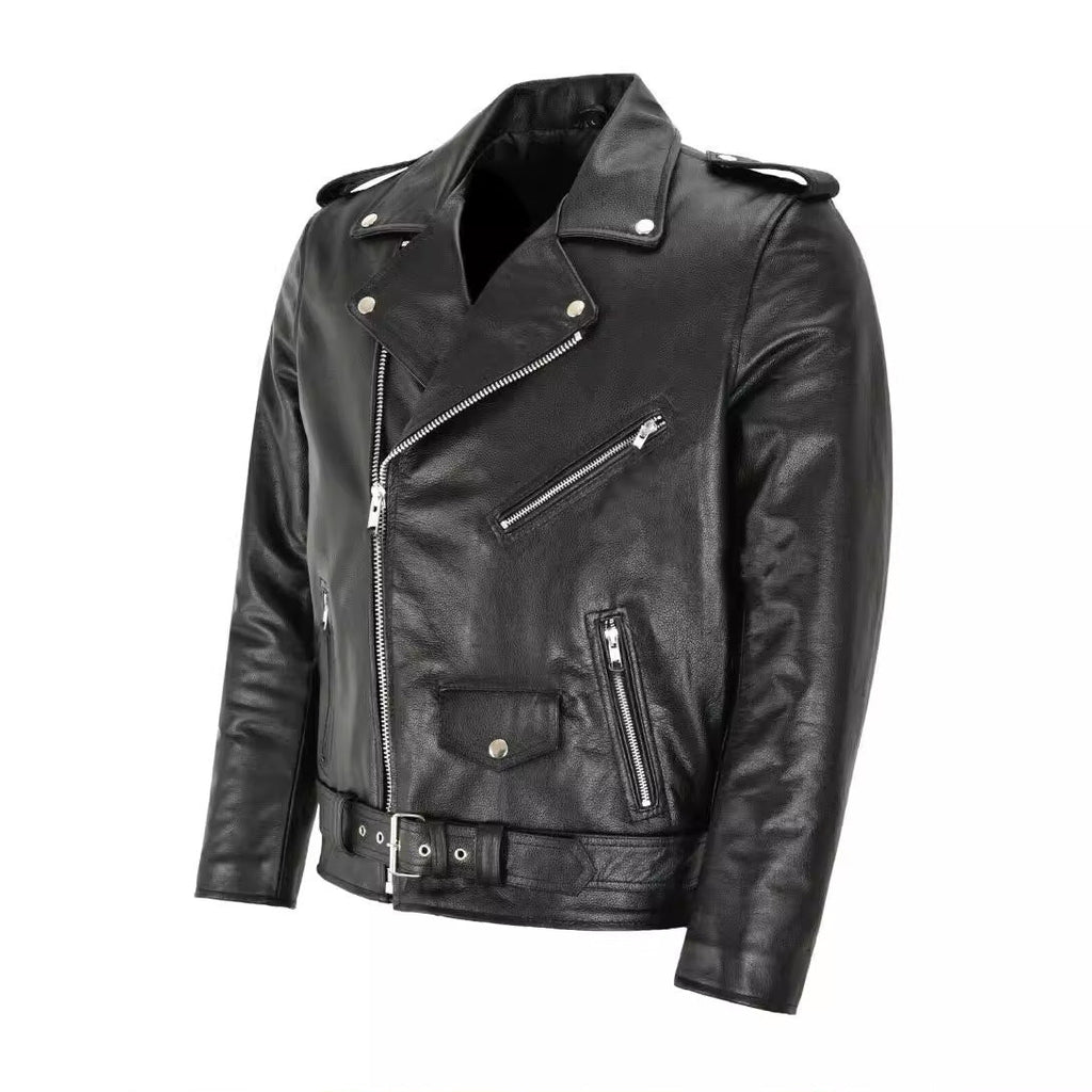 Popular Motorcycle Leather Men's Leather Coat