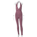 Sexy Pleated Backless Slim Fitting Jumpsuit Women