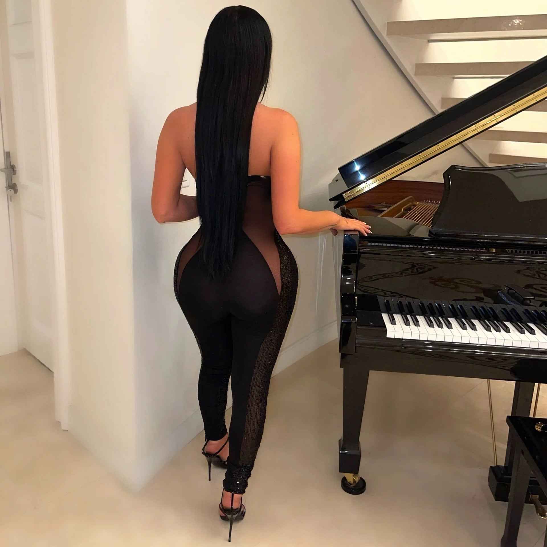 Sexy Sequin See through Jumpsuit