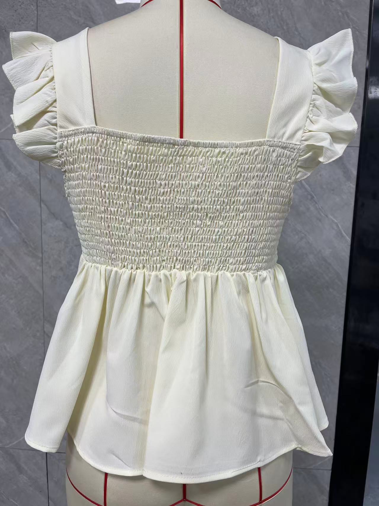 Ruffled Flounced Sleeve Blouse