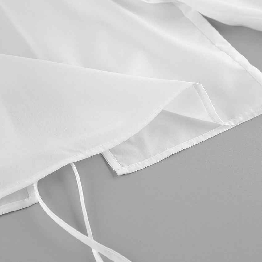 Gentle Polyester Cotton White Flying Sleeve Blouse