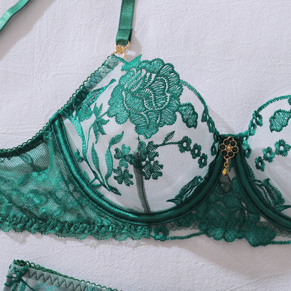 Rose Embroidered Lingerie