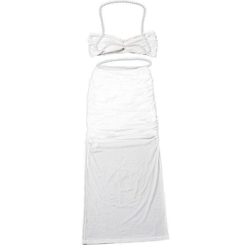 Women's Pearl Skirt Set Elegance and Simplicity