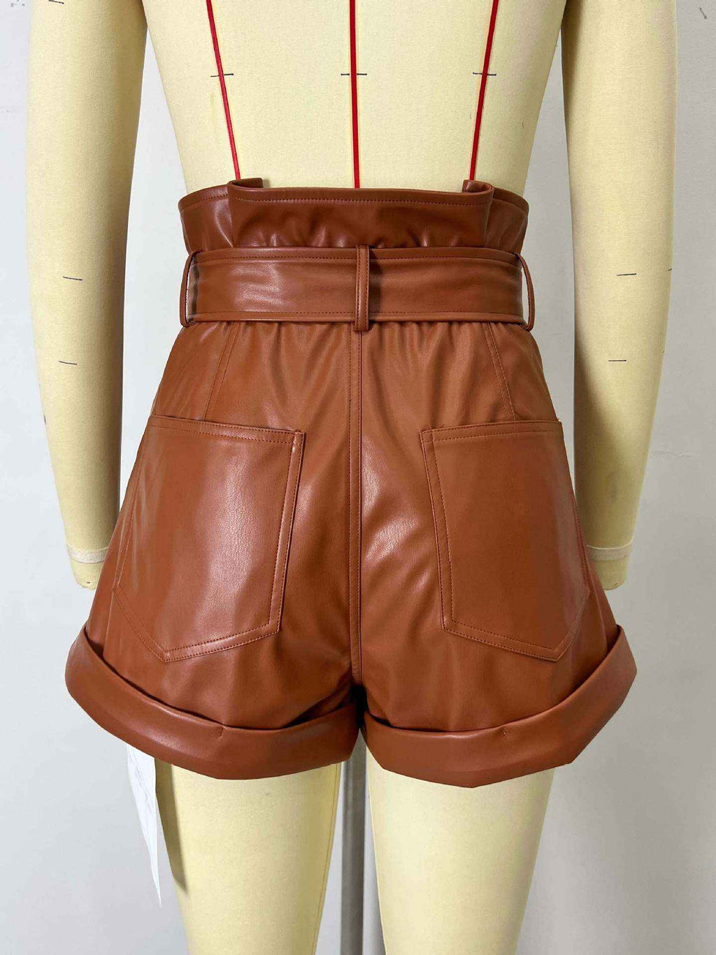 High Waist A line Faux Leather Bottoms