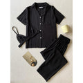 Women's Pajamas Cardigan Three Piece Sleepwear