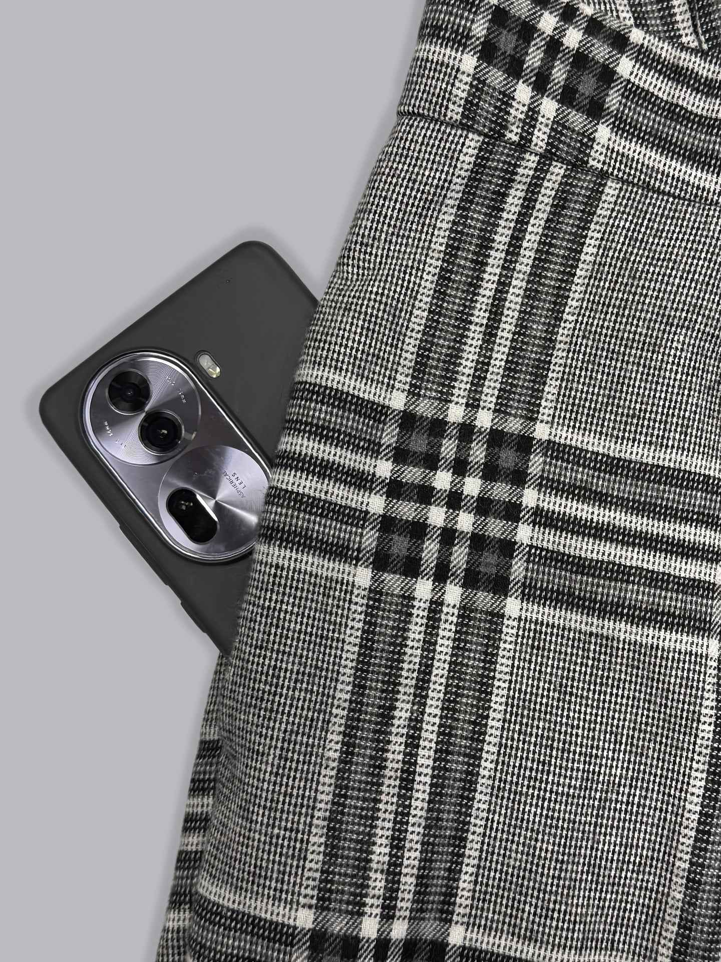Collared Button Retro Plaid High Waist w Pocket Jumpsuit for Women