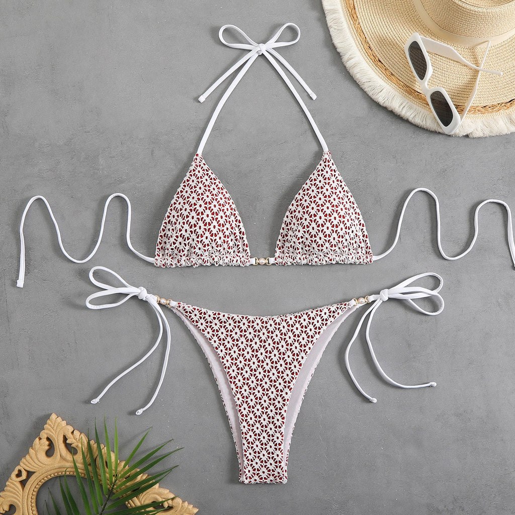 Bikini Sexy Lace up Swimsuit Women High Grade Split Swimsuit