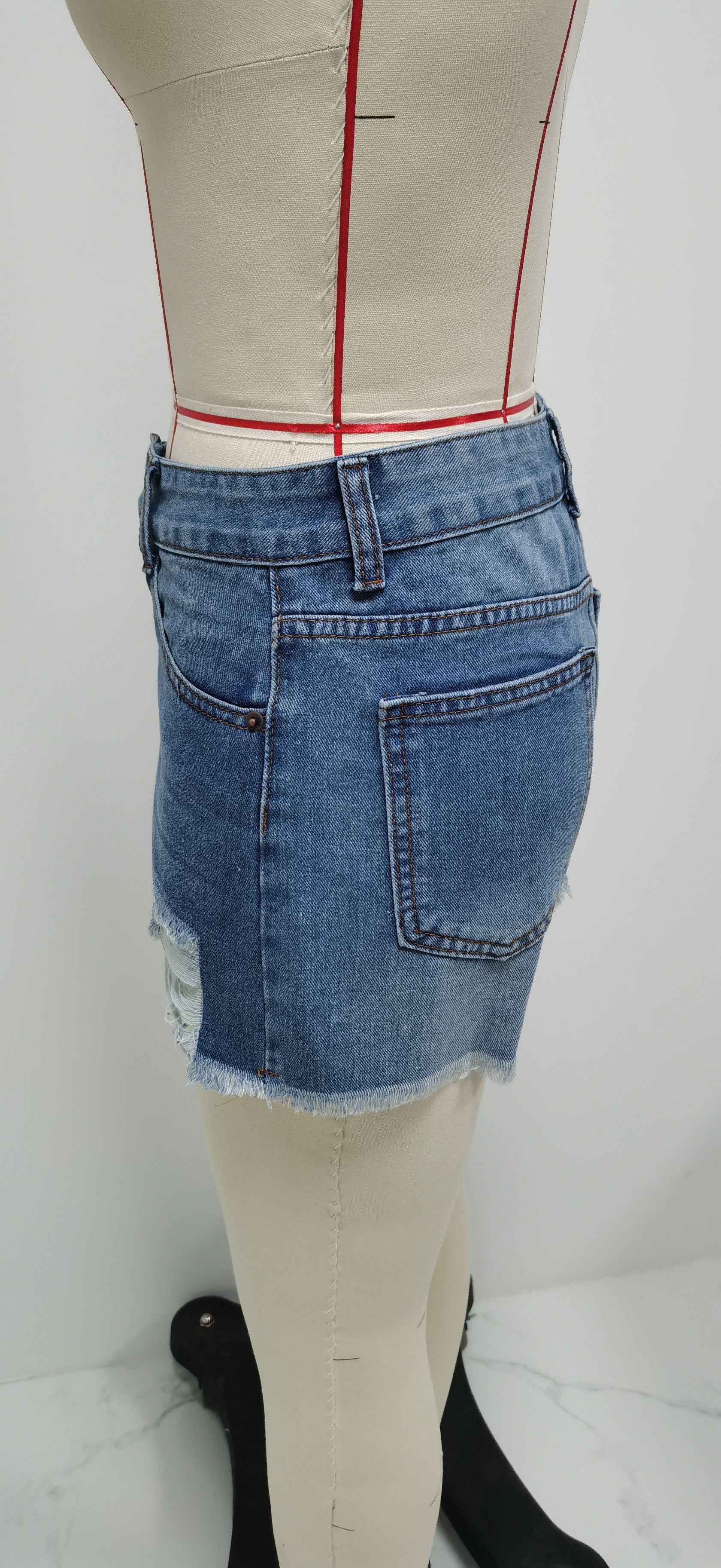 Ripped Denim Bottoms Handmade Worn Tassel