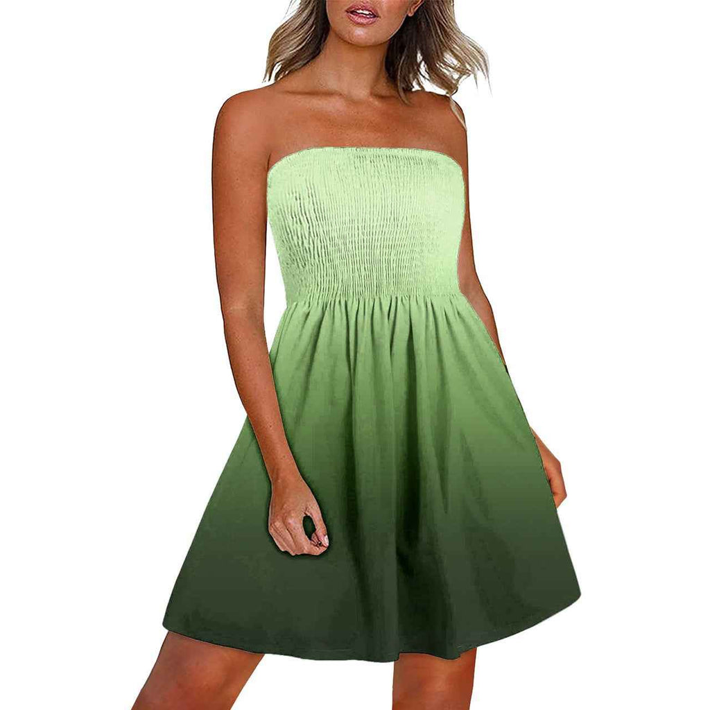 Printed Chest Wrap Dress Summer 3d Dress