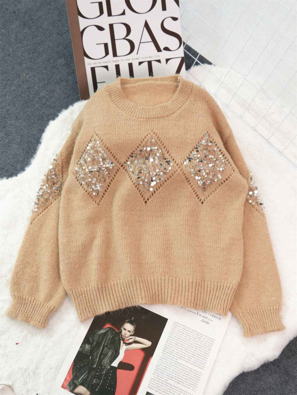 Cutout Knitted Pullover Sweater