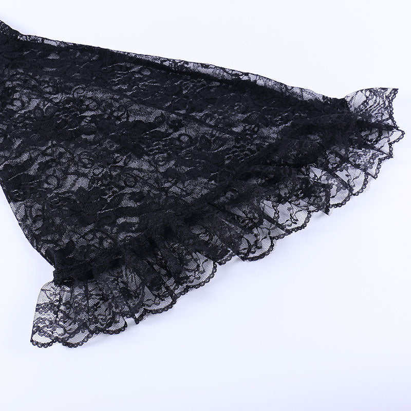 Gothic Classic Lace Flare Sleeve Blouse Y2K Rave