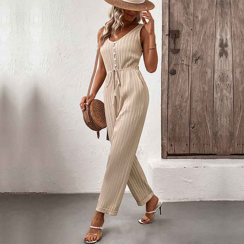 Summer Women's Clothing Solid Color Jumpsuit