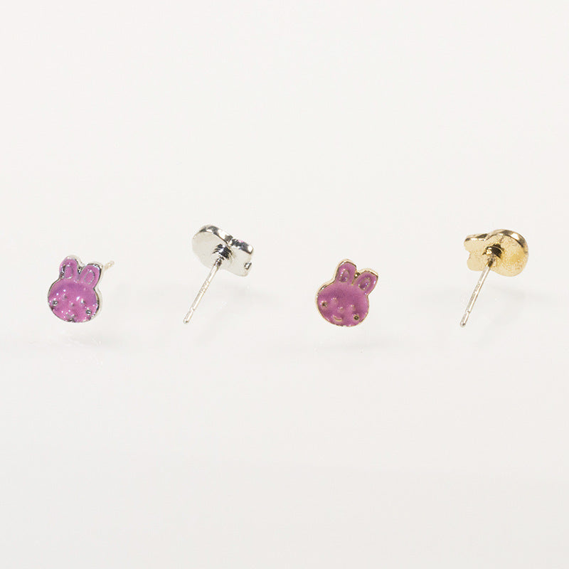 Giraffe bunny stud earrings set