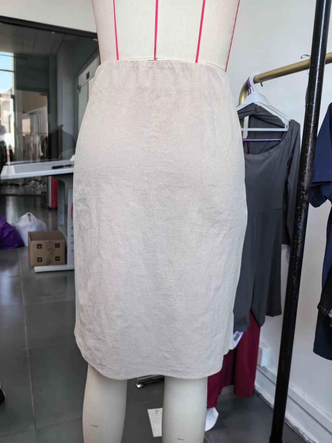 Stylish Simple Side Bow Lacing Mid Length Skirt
