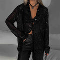 Long Sleeve Cardigan Blouse