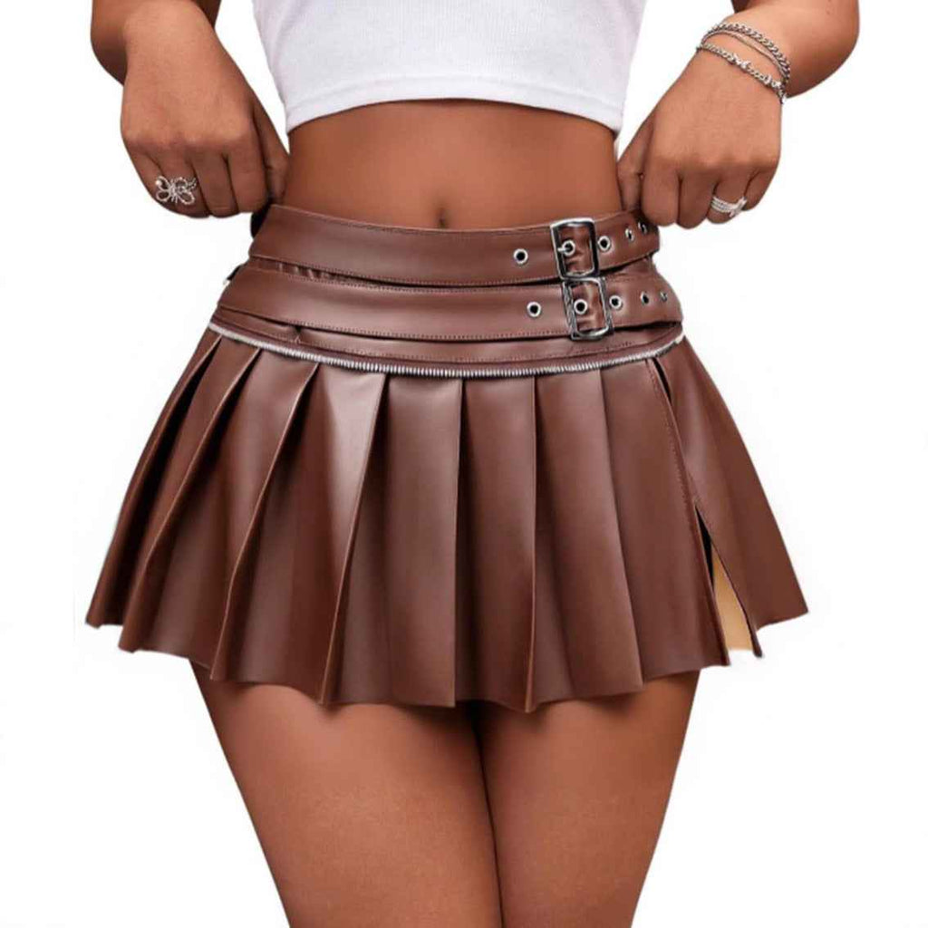 Sexy Pleated Skirt Pleated Split Skirt