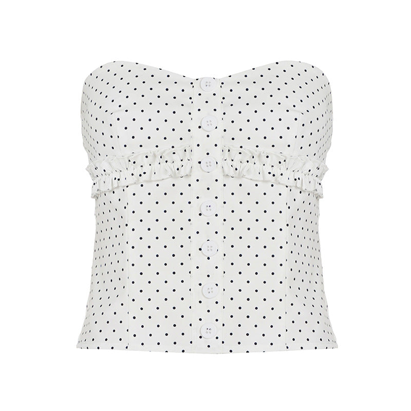 Casual Polka Dot Jumpsuit Two Piece Set