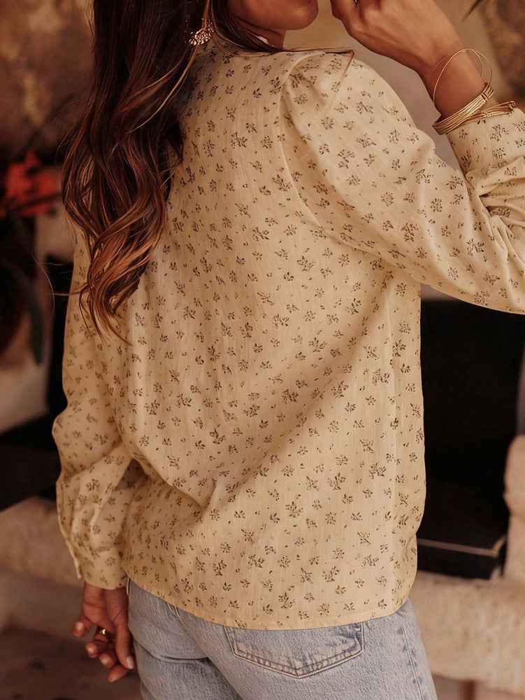 Lace Stitching Casual Blouse