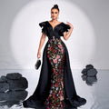Slim Fit Sheath Elegant Sequined Fishtail Evening Dress