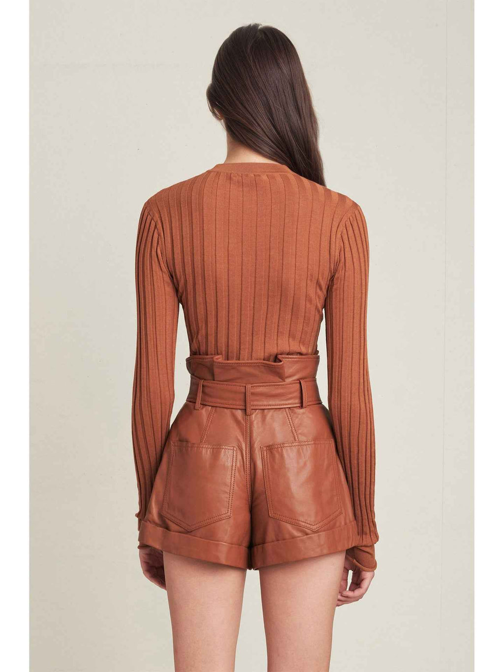 High Waist A line Faux Leather Bottoms