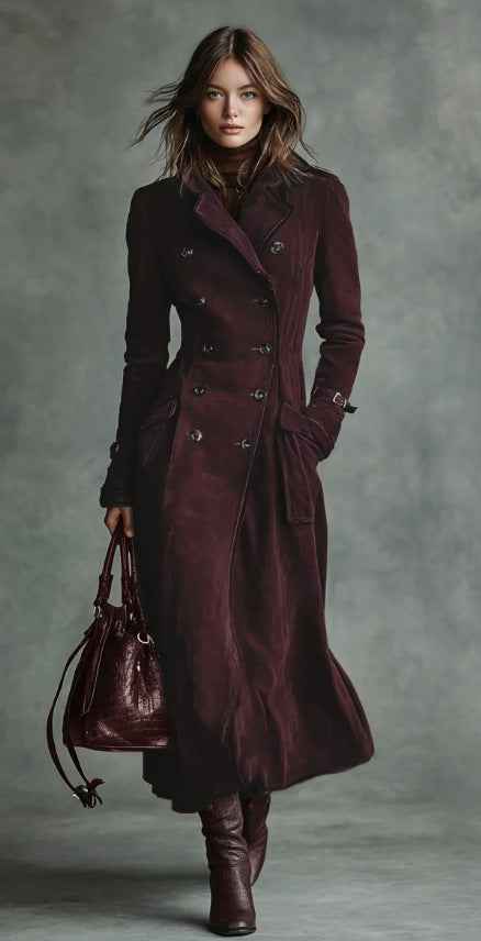 Women's Trench Western Style Suede Long Jacket